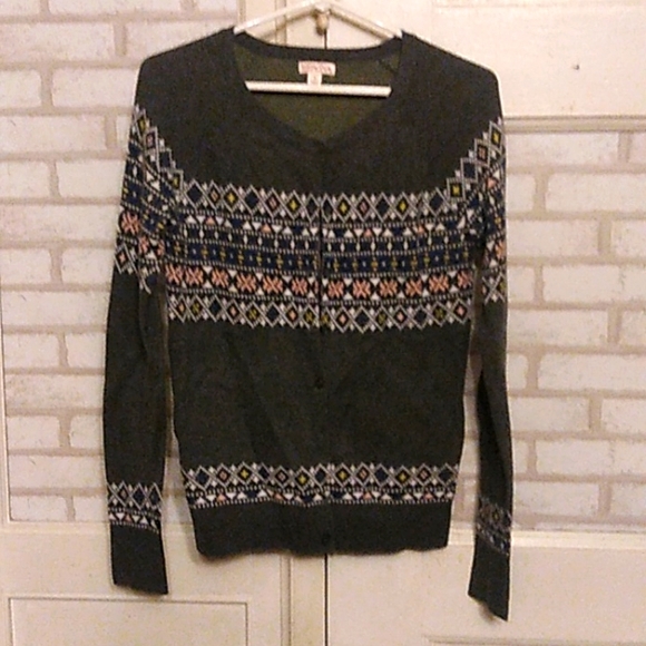 Merona women's small button up sweater gray (J3) - Picture 1 of 3